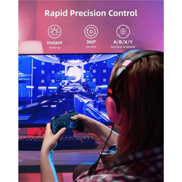 Wireless Gaming Controller, Game Controller,  Dual-Vibration Joystick Gamepad - Picture 2 of 6